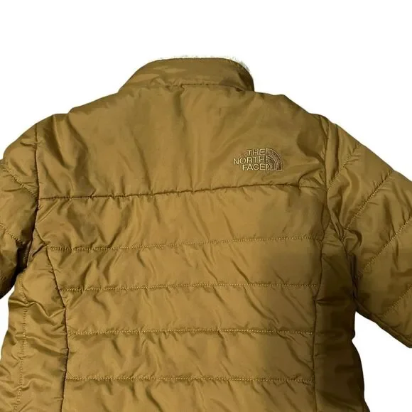 The North Face Girls Reversible Jacket XXS 5 Brown Sherpa Fleece Lined Puffer - Picture 5 of 9